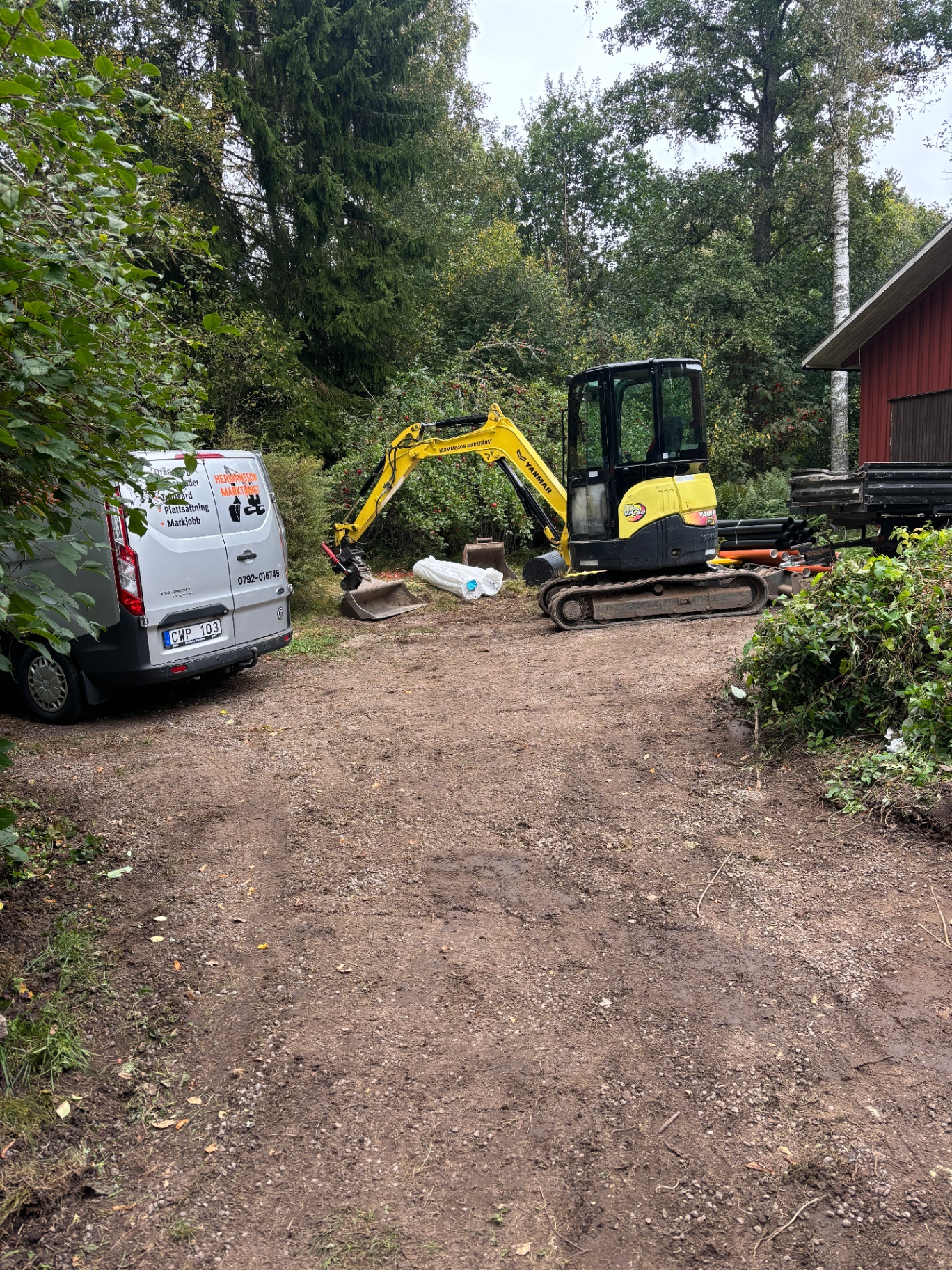 Grävmaskin på ett markprojekt